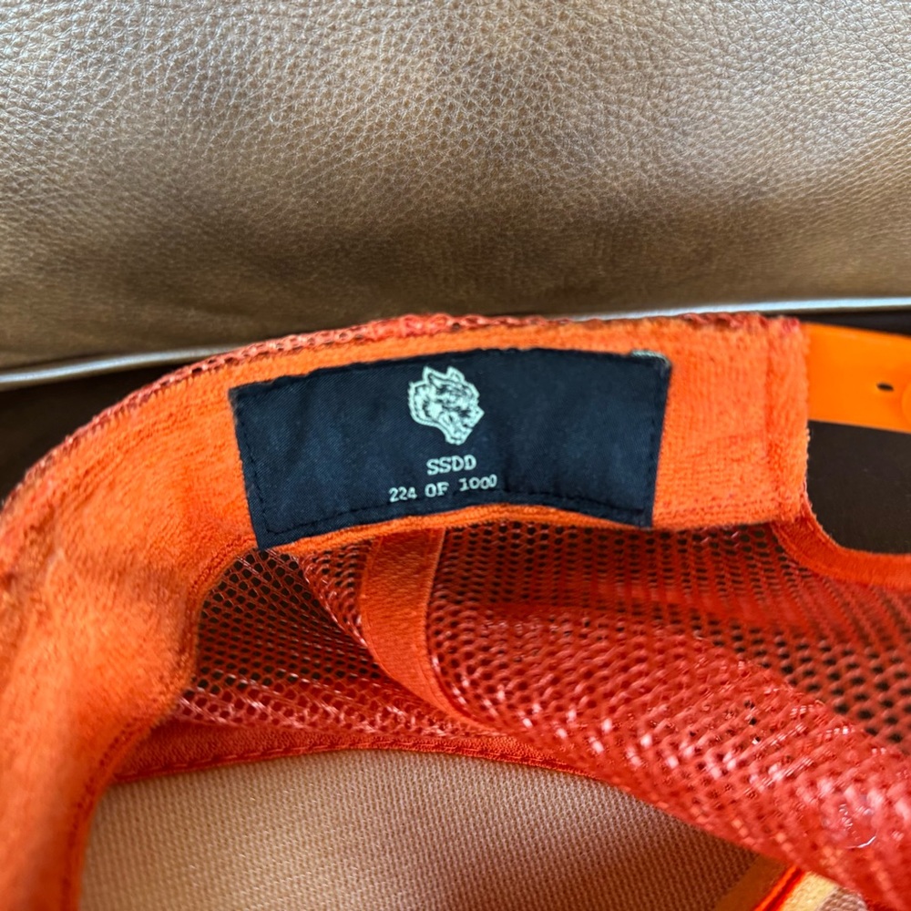 Darc Sport Orange Trucker Hat with Wolf Logo - Picture 3 of 3